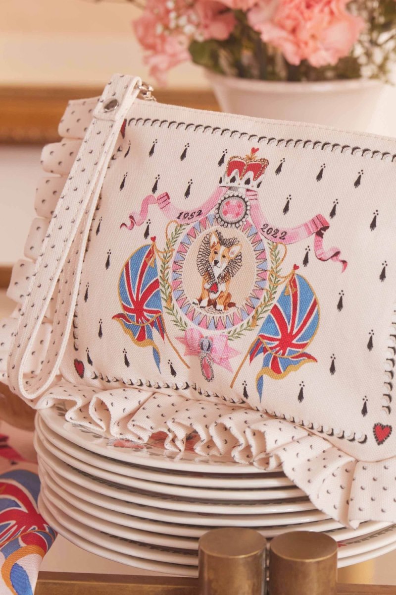 Jubilee Corgi Frill Wristlet Pouch