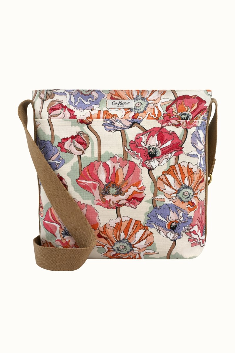 Summer Poppy Midscale Zipped Messenger Bag