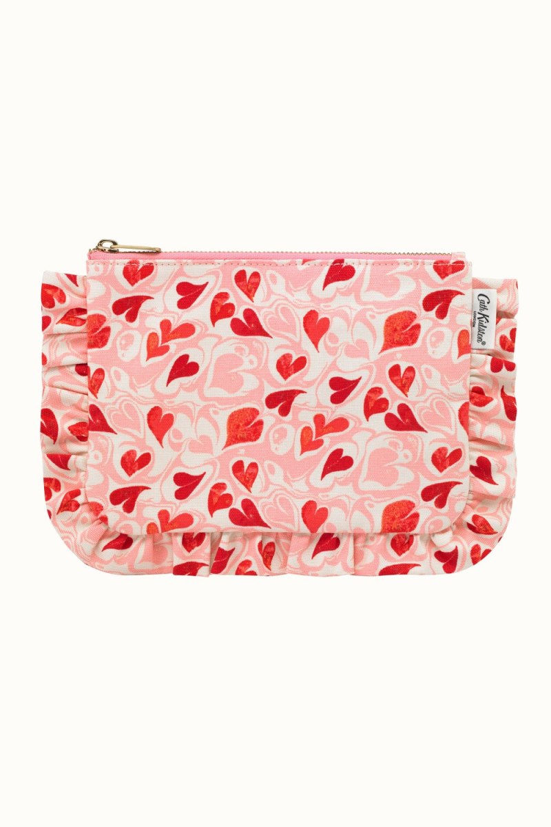 Marble Hearts Ditsy Frilly Pouch
