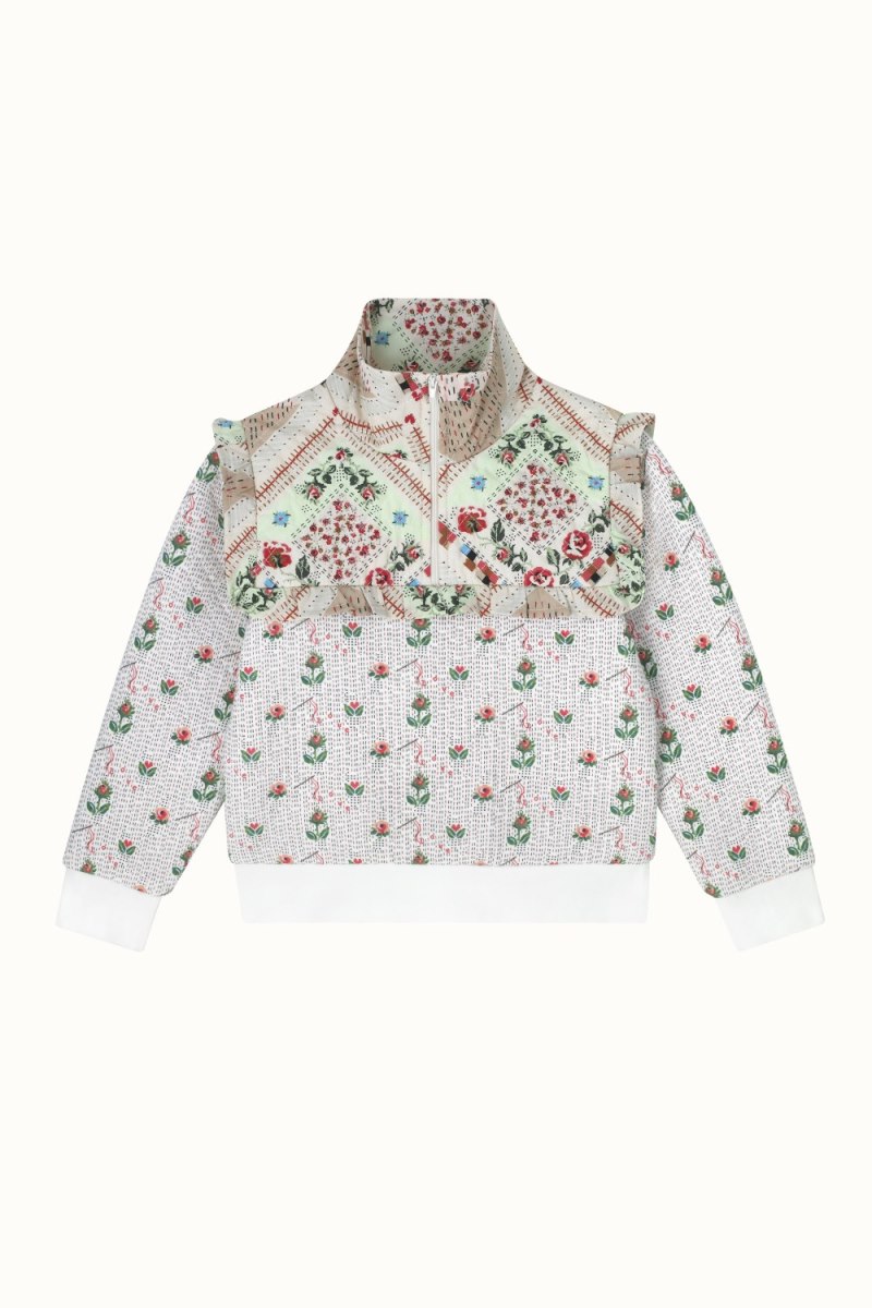 Stitch Ditsy Frill Half-Zip Sweatshirt (1-10 Years)