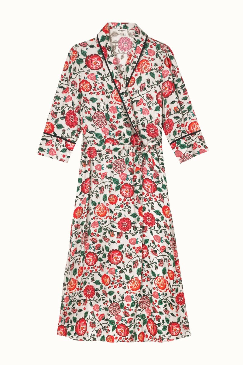 Strawberry Garden Printed Wrap Dress