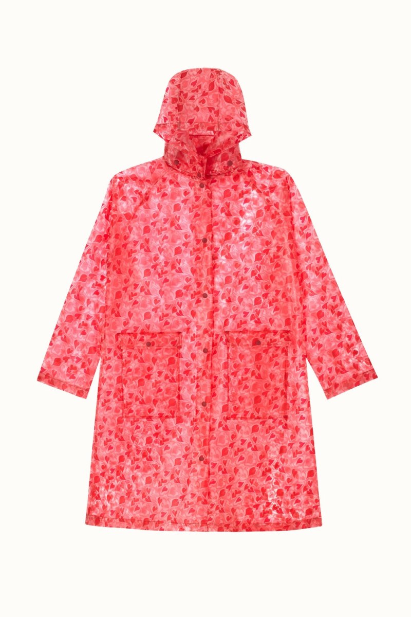 Marble Hearts Ditsy Printed Clear Rain Mac