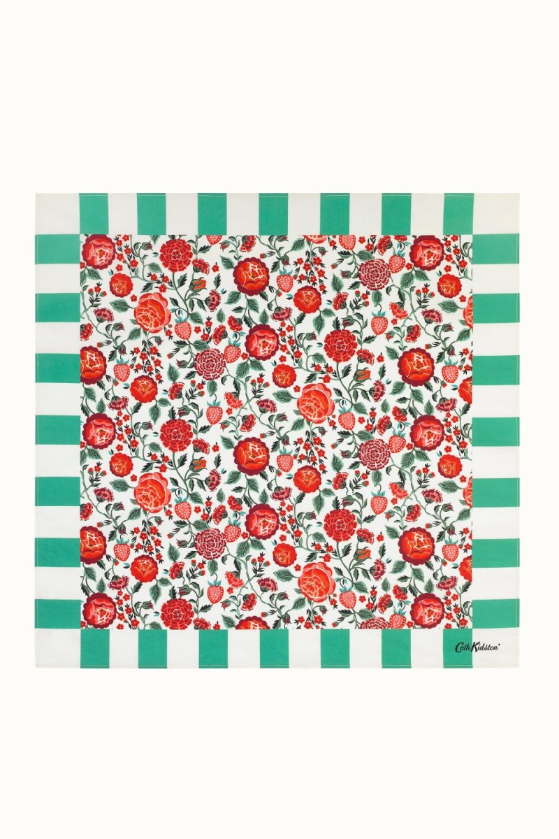 Strawberry Garden Scarf Border Print Bandana