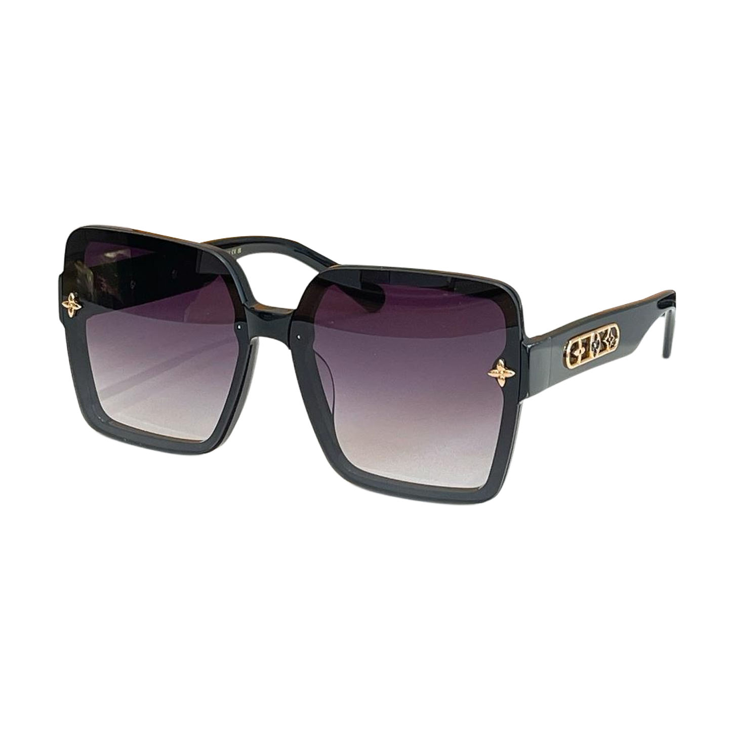 Louis Vuitton square frame glasses eggplant/maroon/brown/leopard/white/teal color Size 62口12-145