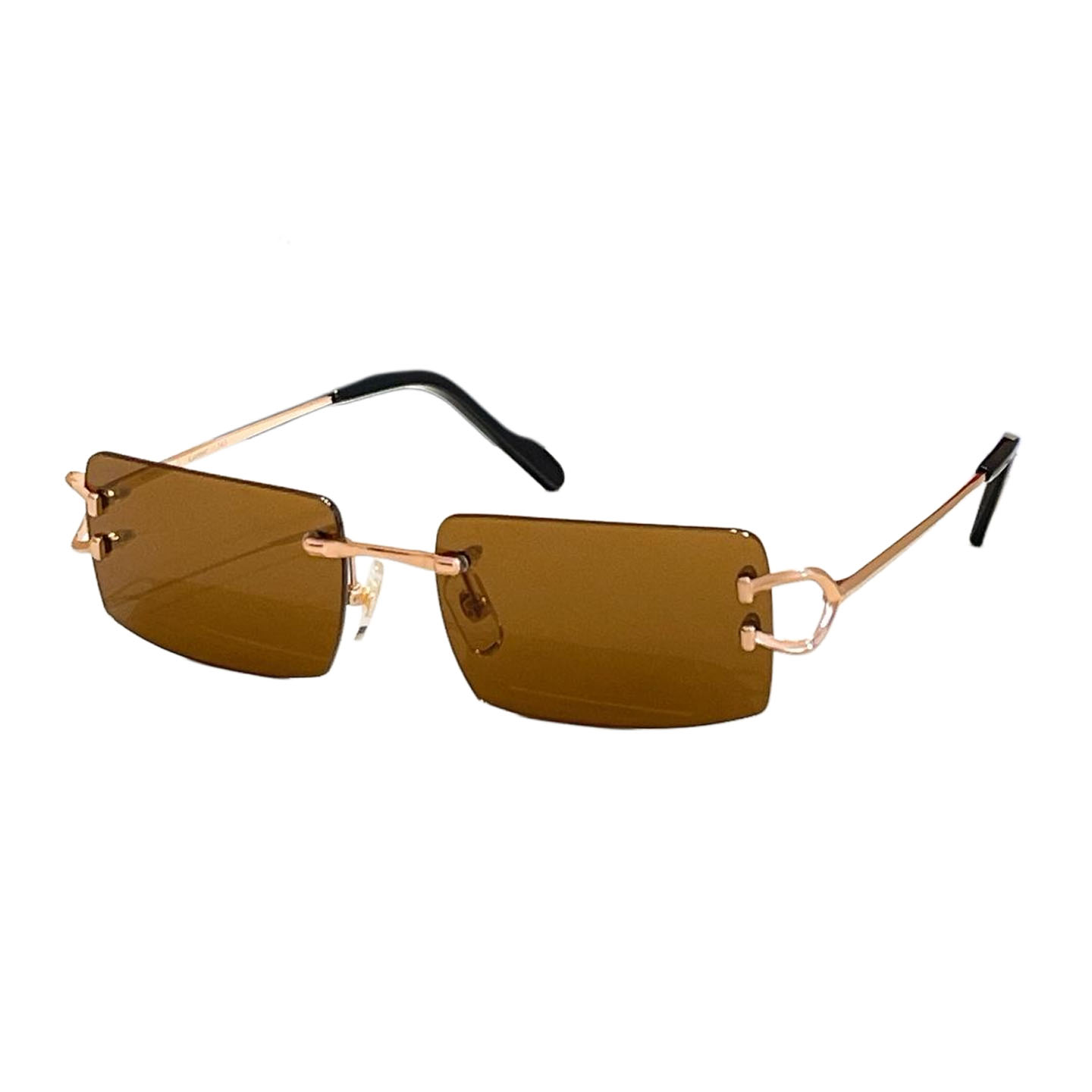 Cartier square frame glasses black silver/brown rose gold/blue silver/brown gold/black gold/silver/gold color Size 55-19-145