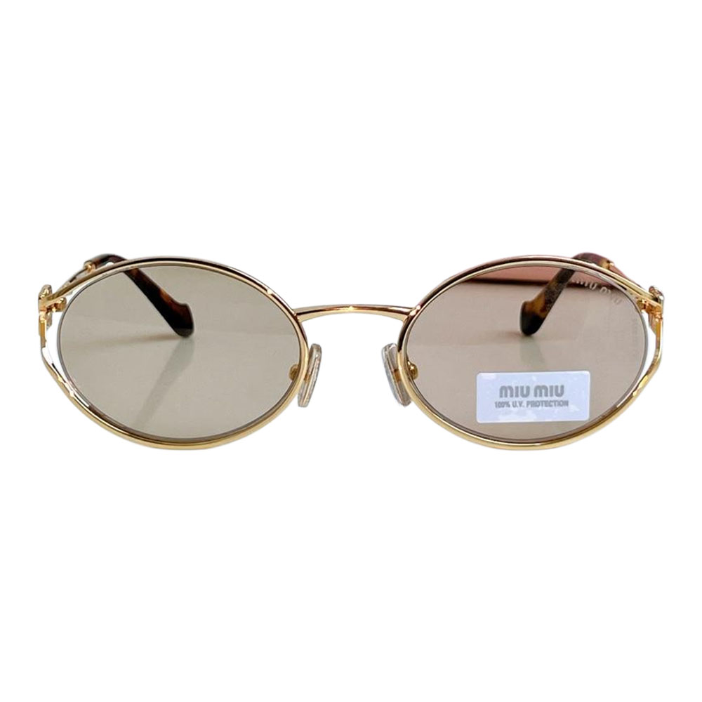Miu Miu Oval glasses tawny/blue rose gold/brown/pink/silver/black/blue silver color Size 54口21-125