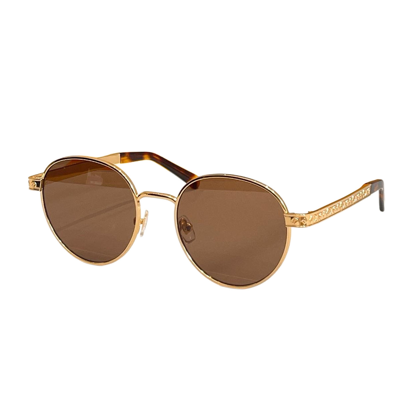 Louis Vuitton round frame glasses brown gold/black gold/black/black silver/brown monogram/purple monogram color Size 53口23-145