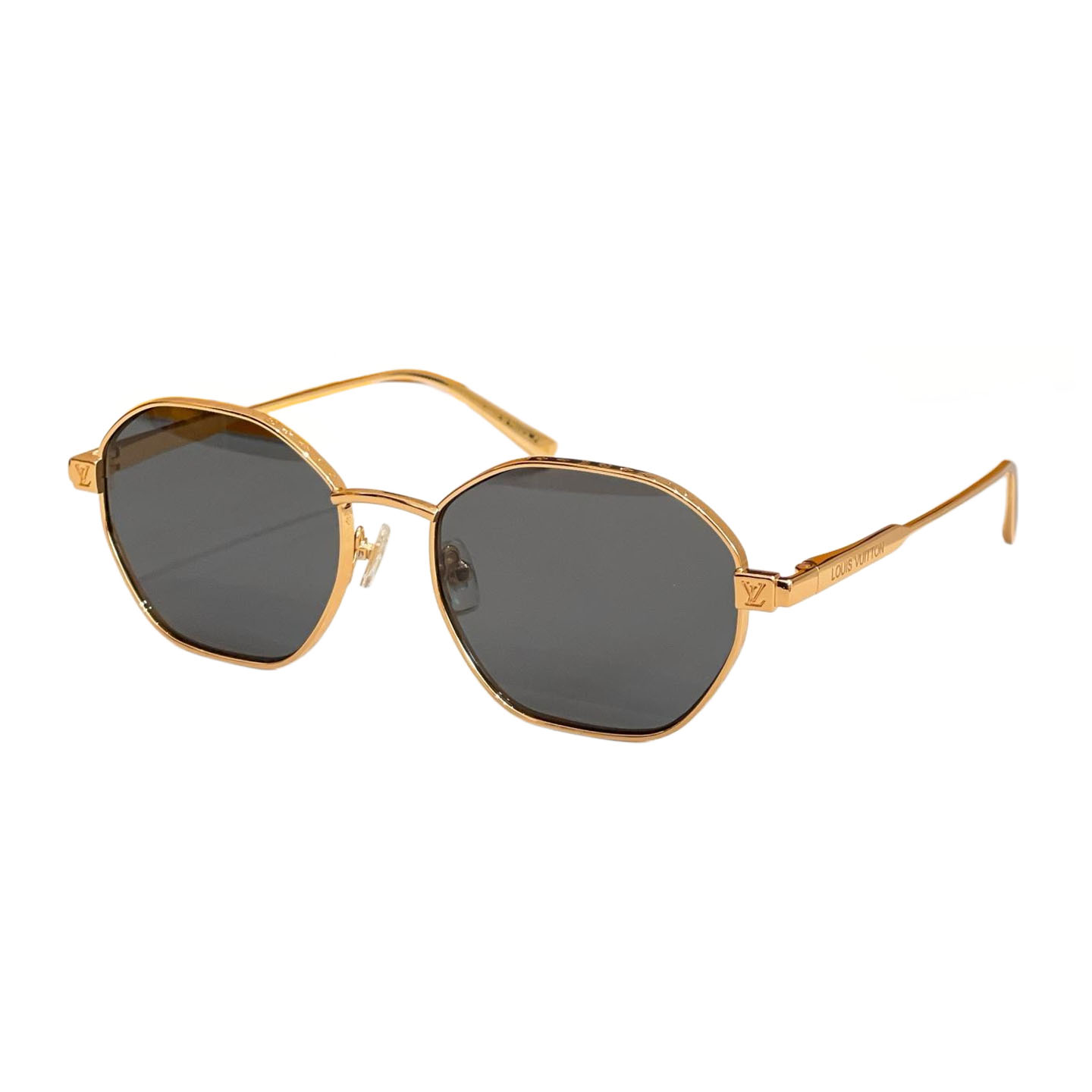 Louis Vuitton round frame glasses black gold/brown/orange/blue/black/black monogram color Size 54口19-142