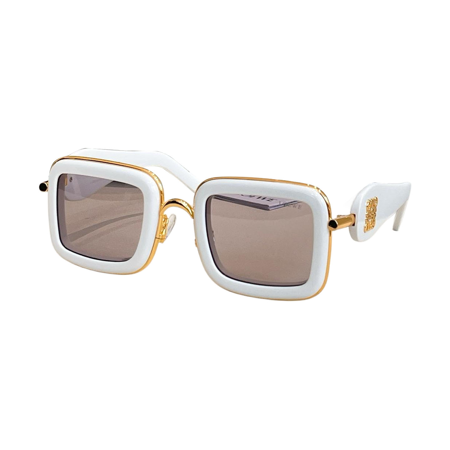 Loewe square frame glasses black white/white/black orange/black red/black/purple silver/purple gold/leopard color Size 49口27-140
