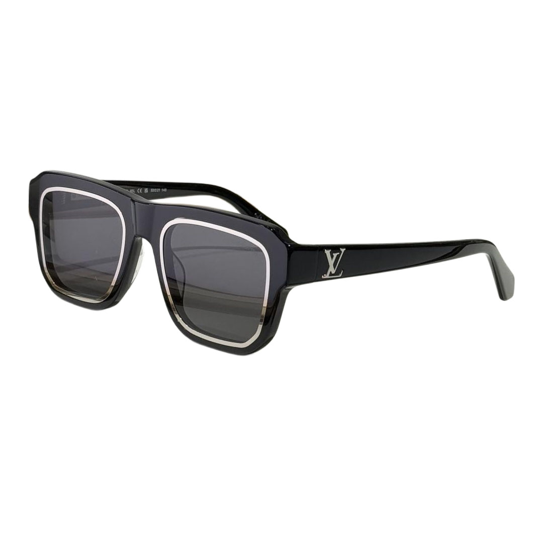 Louis Vuitton square frame glasses black gold/black silver/camouflage/green/leopard color Size 53口21-145