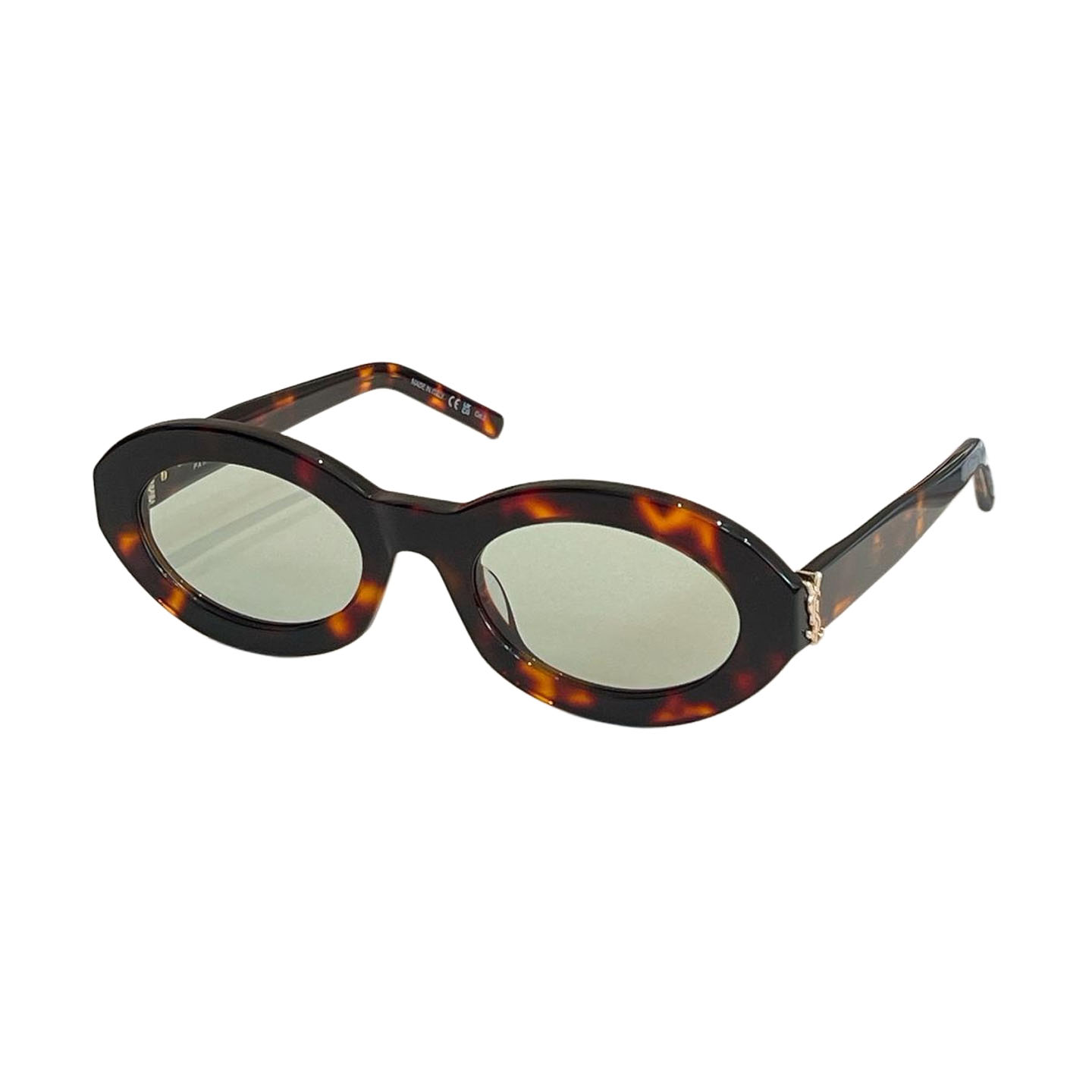 Saint Laurent oval glasses black/leopard color Size 52口22-140