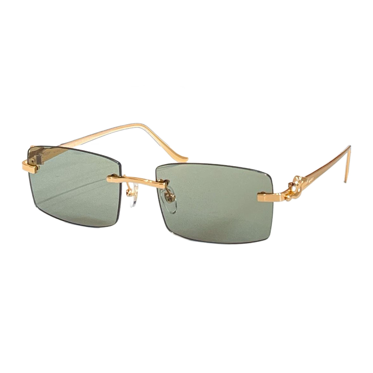 Cartier square frame glasses green gold/black gold/brown gold/rose gold/purple silver/blue gold/gold/silver color Size 57口17 140