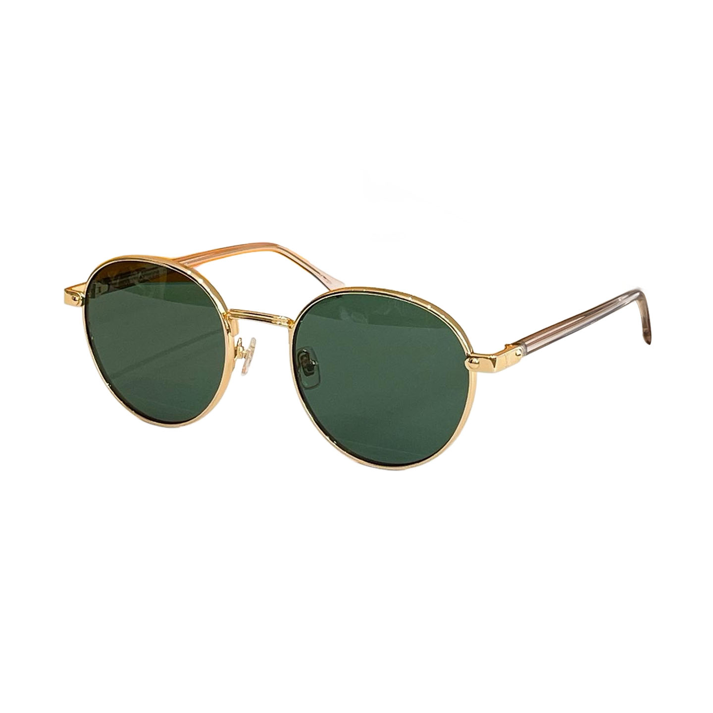Louis Vuitton round frame glasses olive/blue/silver color Size 51口20-140