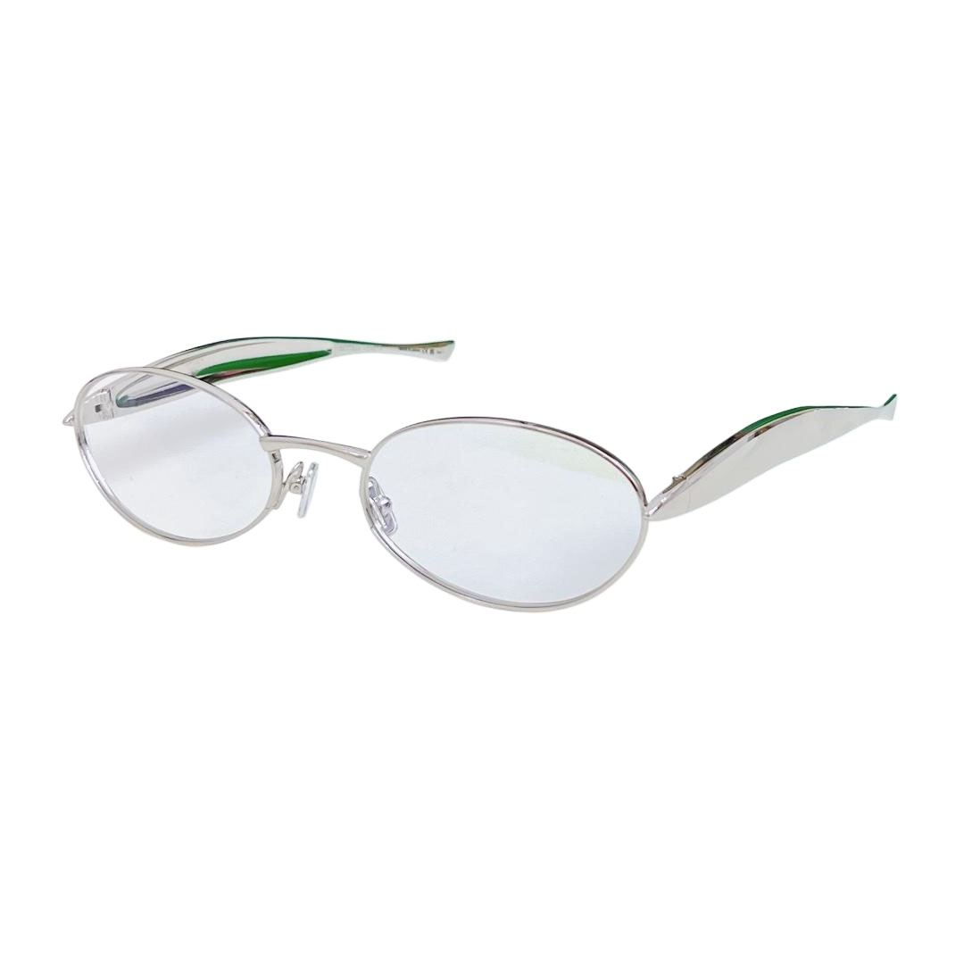 Bottega Veneta Oval glasses gold/silver/yellow/apricot/green/brown/black gold/grey silver color Size 57口21-135