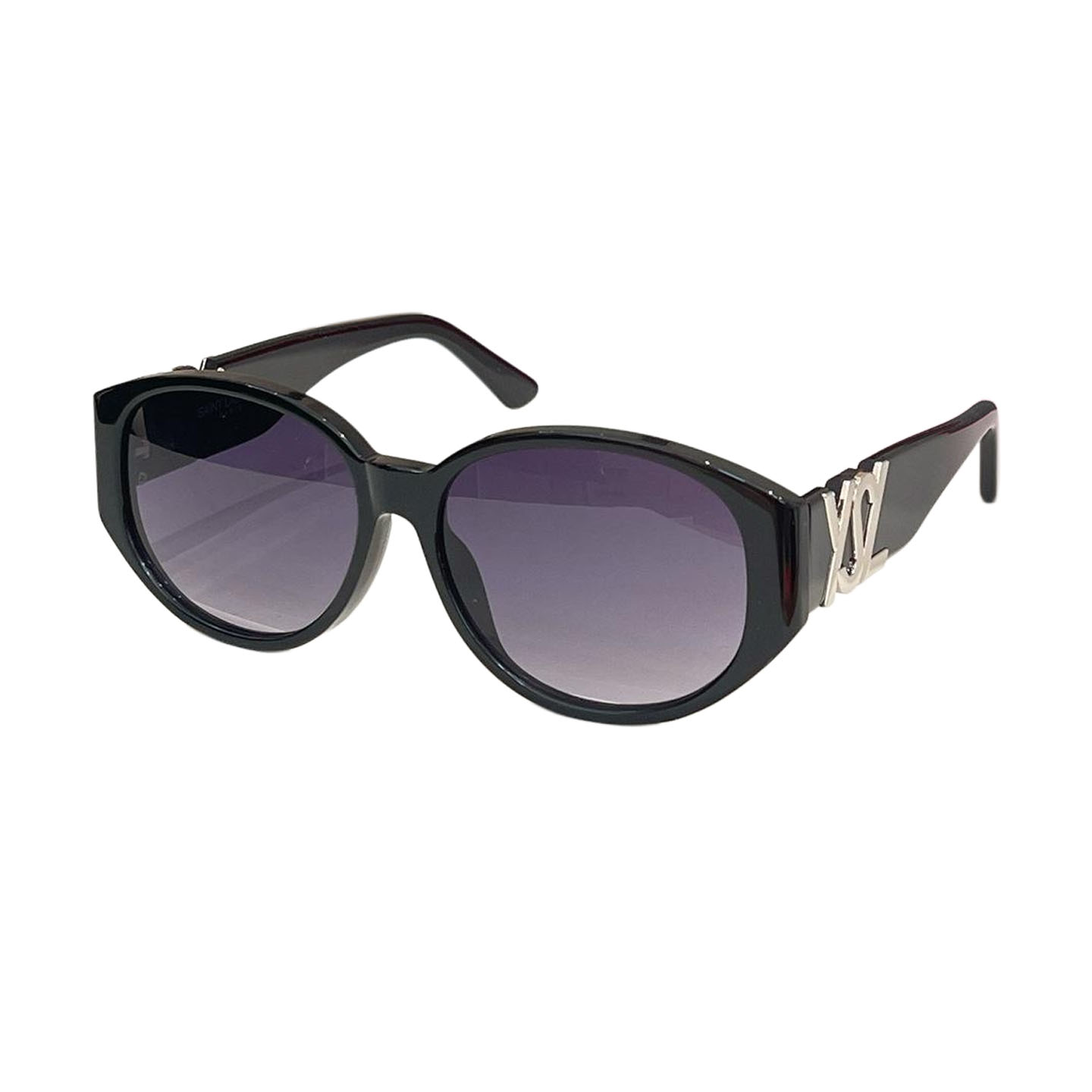 Saint Laurent round frame glasses black/purple/black gold/white/leopard color Size 61口17-145