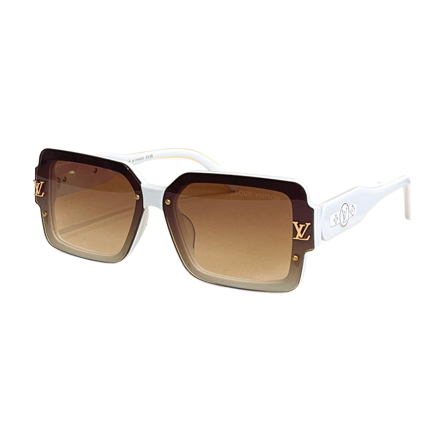 Louis Vuitton square frame glasses white/black/eggplant/leopard/blue color Size 53口22-145