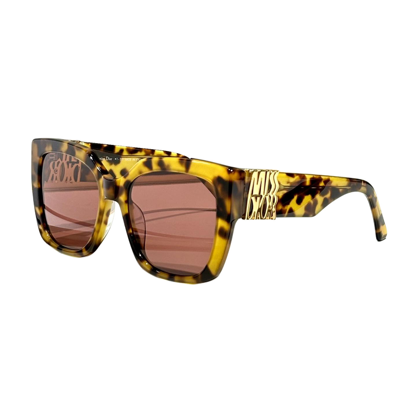 DIOR square frame glasses leopard brown/black purple/black tawny/black white/white/blue color Size 55口20-140