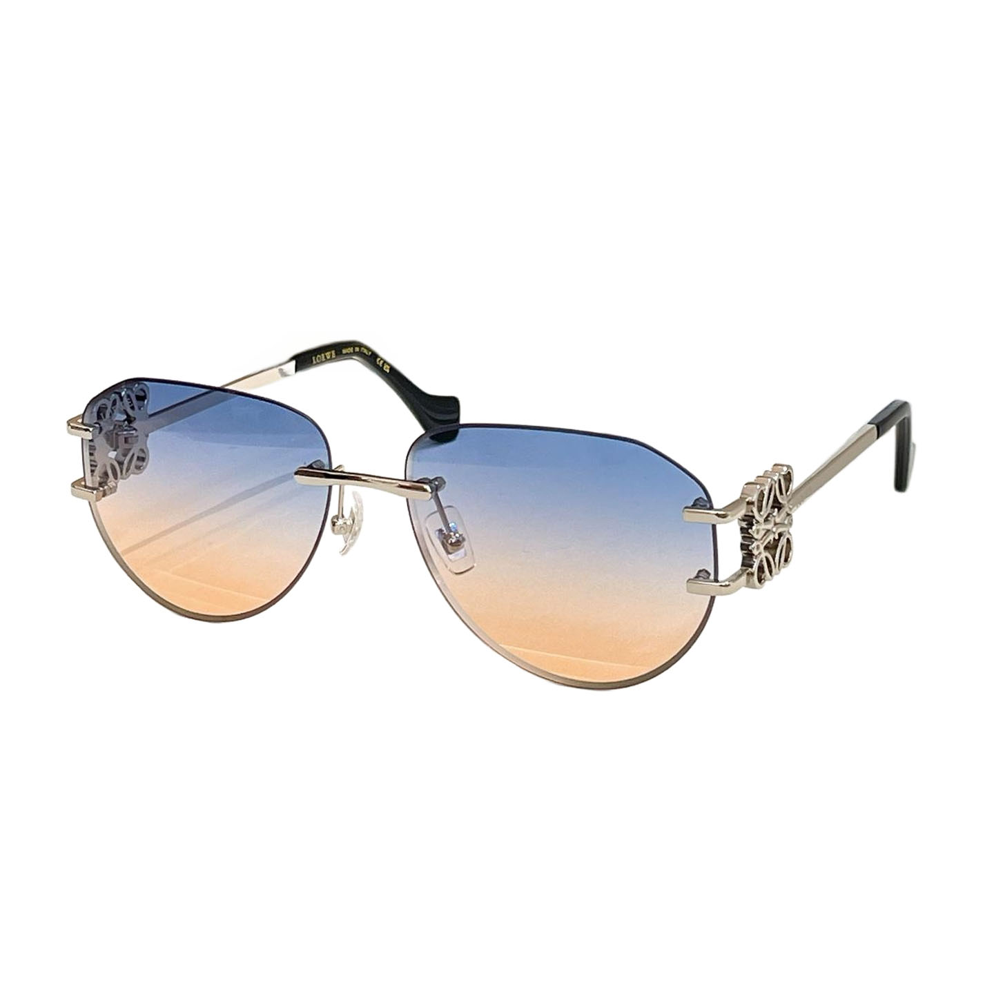 Loewe glasses blue orange/eggplant/blue/black/gradient green/gold white/rust color Size 141口0-142