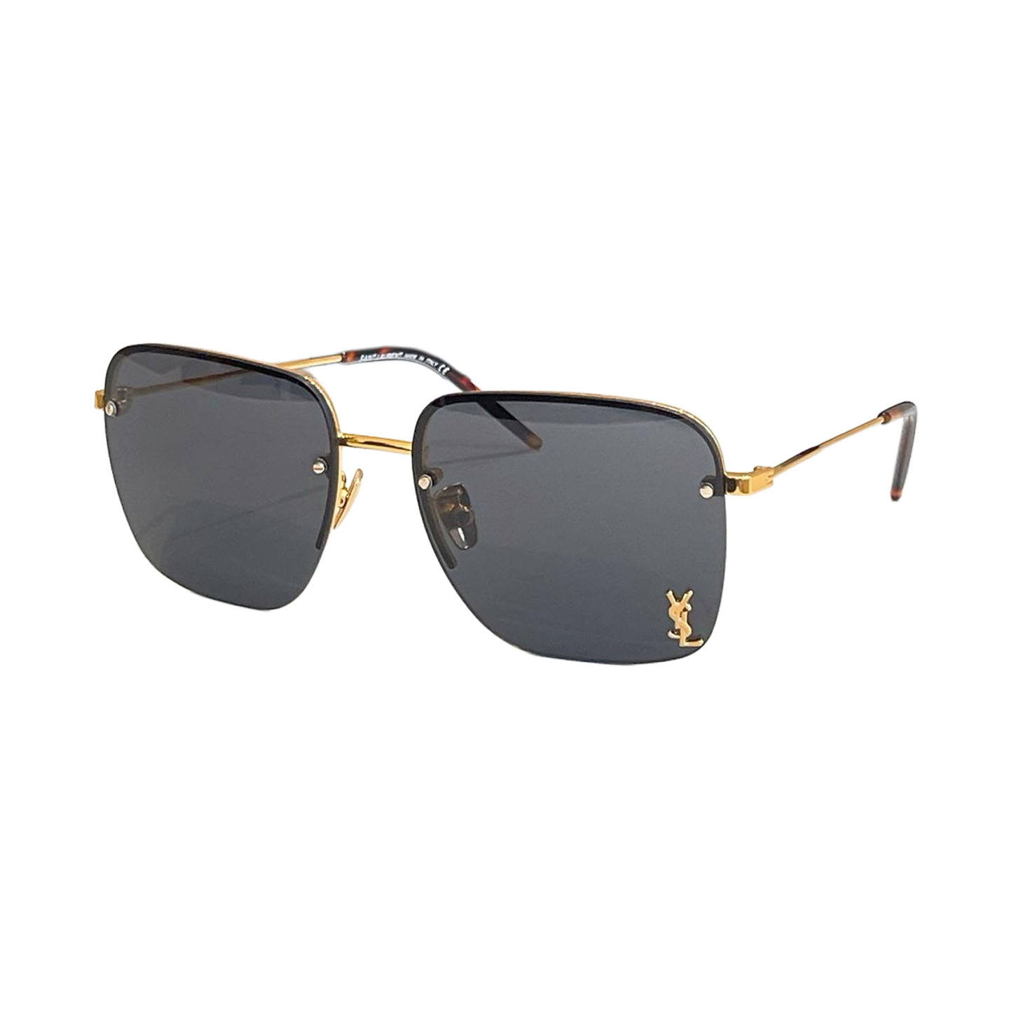 Saint Laurent square frame glasses black gold/sand brown/purple silver/gun black/brown/apricot color Size 57口15-140