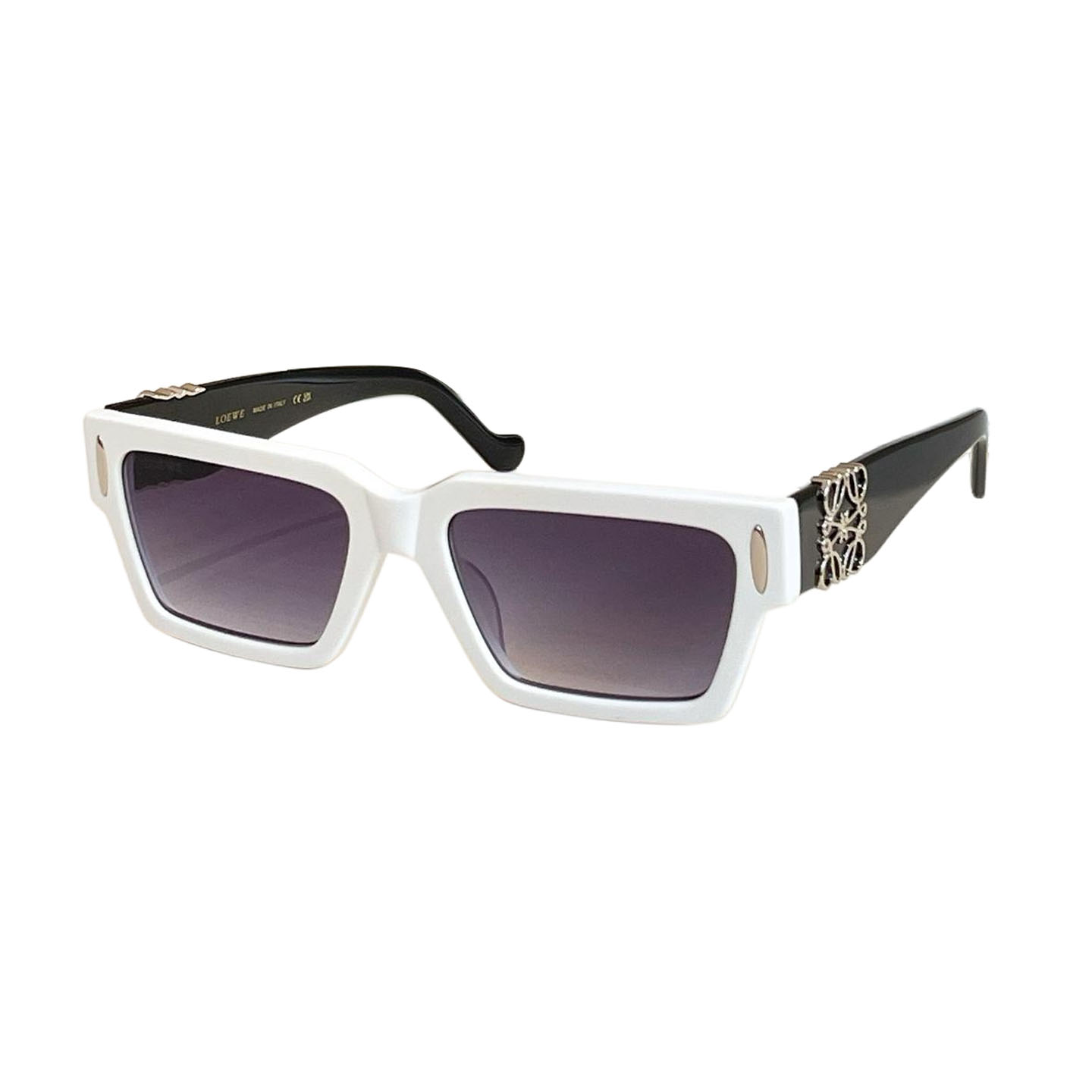 Loewe square frame glasses white/black/black green/black rust/leopard green/leopard brown color Size 56口19-145