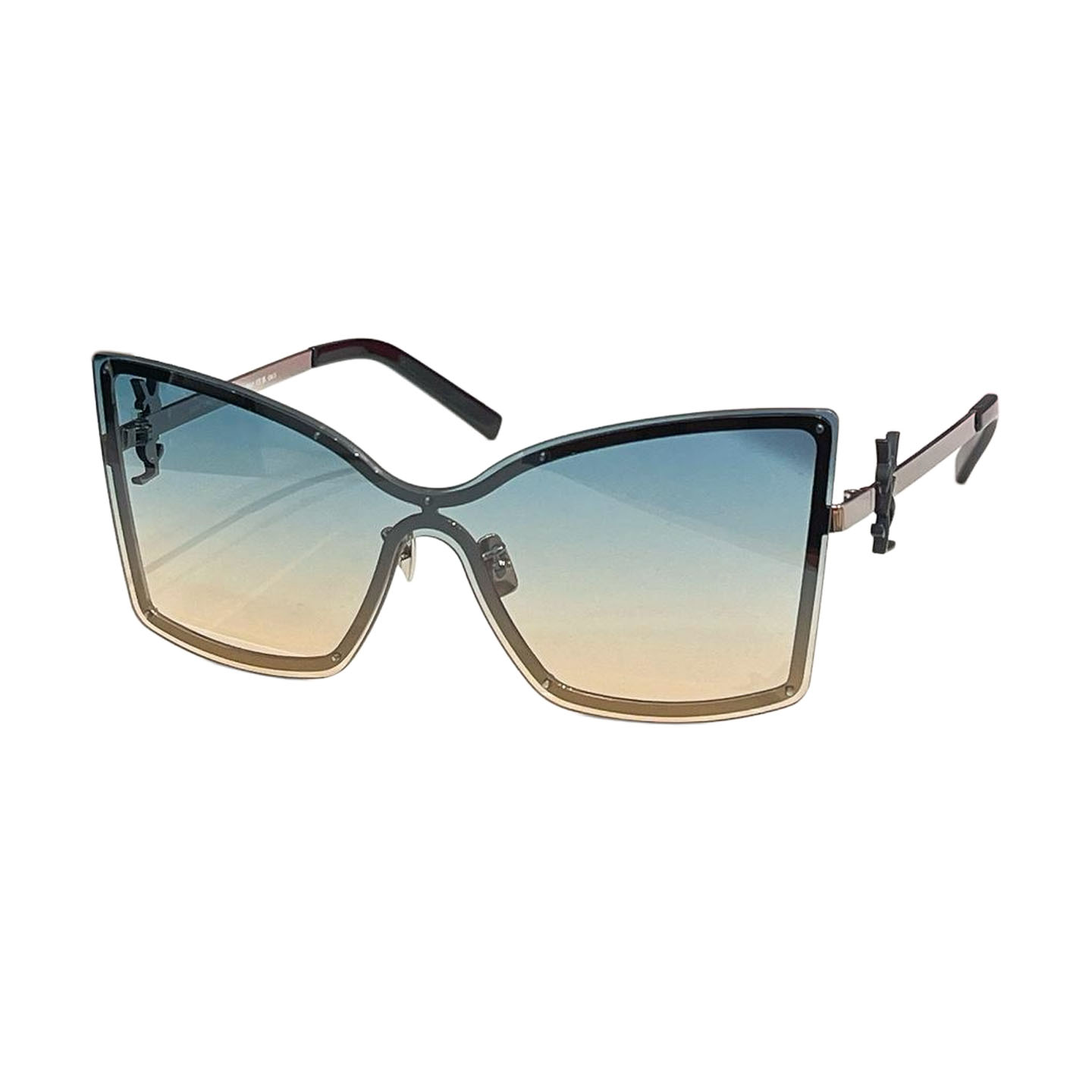 Saint Laurent glasses gradient color of blue to orange/brown/purple black/black gold color Size 53口19-135