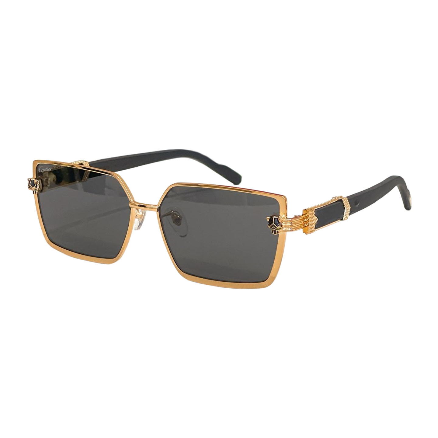 Cartier square frame glasses black gold/black silver/black/green/brown color Size 58口15-145