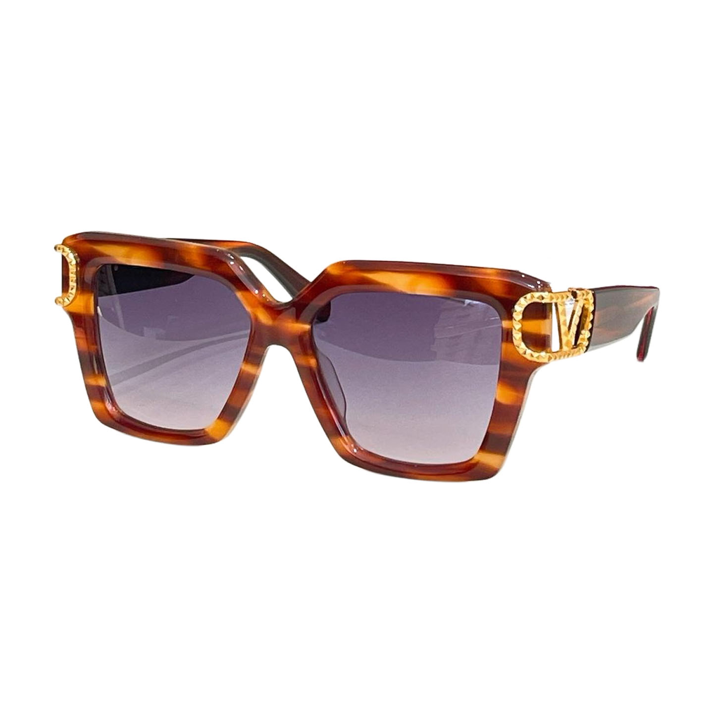 Valentino square frame glasses black/leopard purple/grey purple/black purple/brown purple/grey/black rust/black leopard color Size 54口18-145