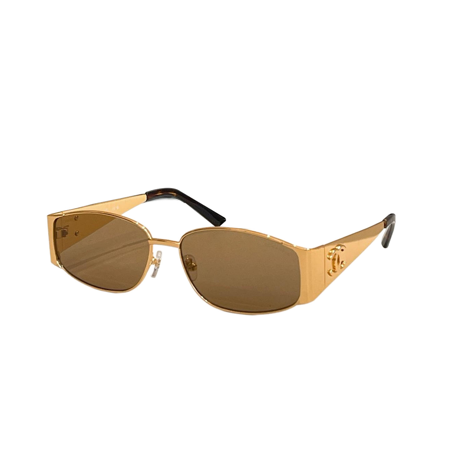 CHANEL square frame glasses gold/black gold/black silver/silver/gold transparent lenses/black color size 56口16-130