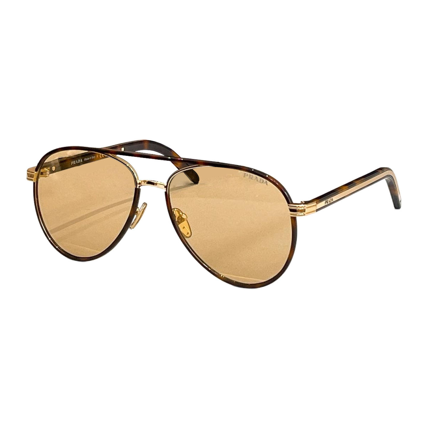 Prada Aviator glasses leopard brown/purple/black/eggplant/maroon silver color Size 56口15-145