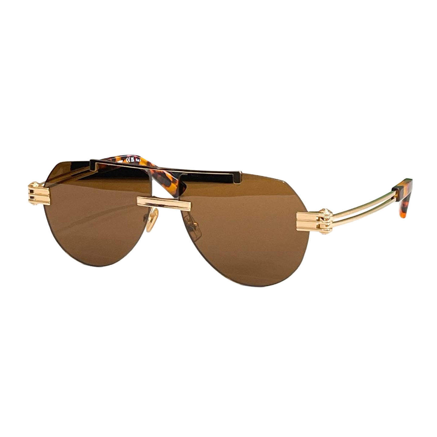 Bottega Veneta Pilot glasses leopard brown/blue/lime green/black/apricot/tawny/pink color Size 50口13-145