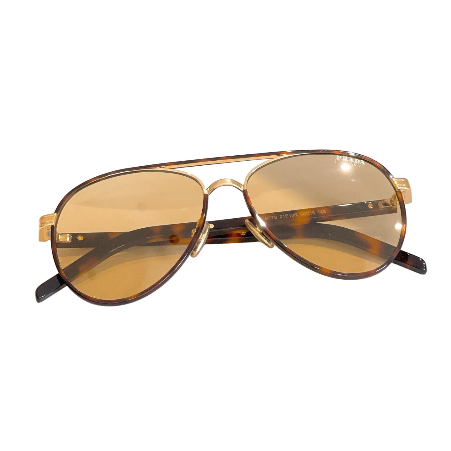 Prada Aviator glasses leopard brown/purple/black/eggplant/maroon silver color Size 56口15-145