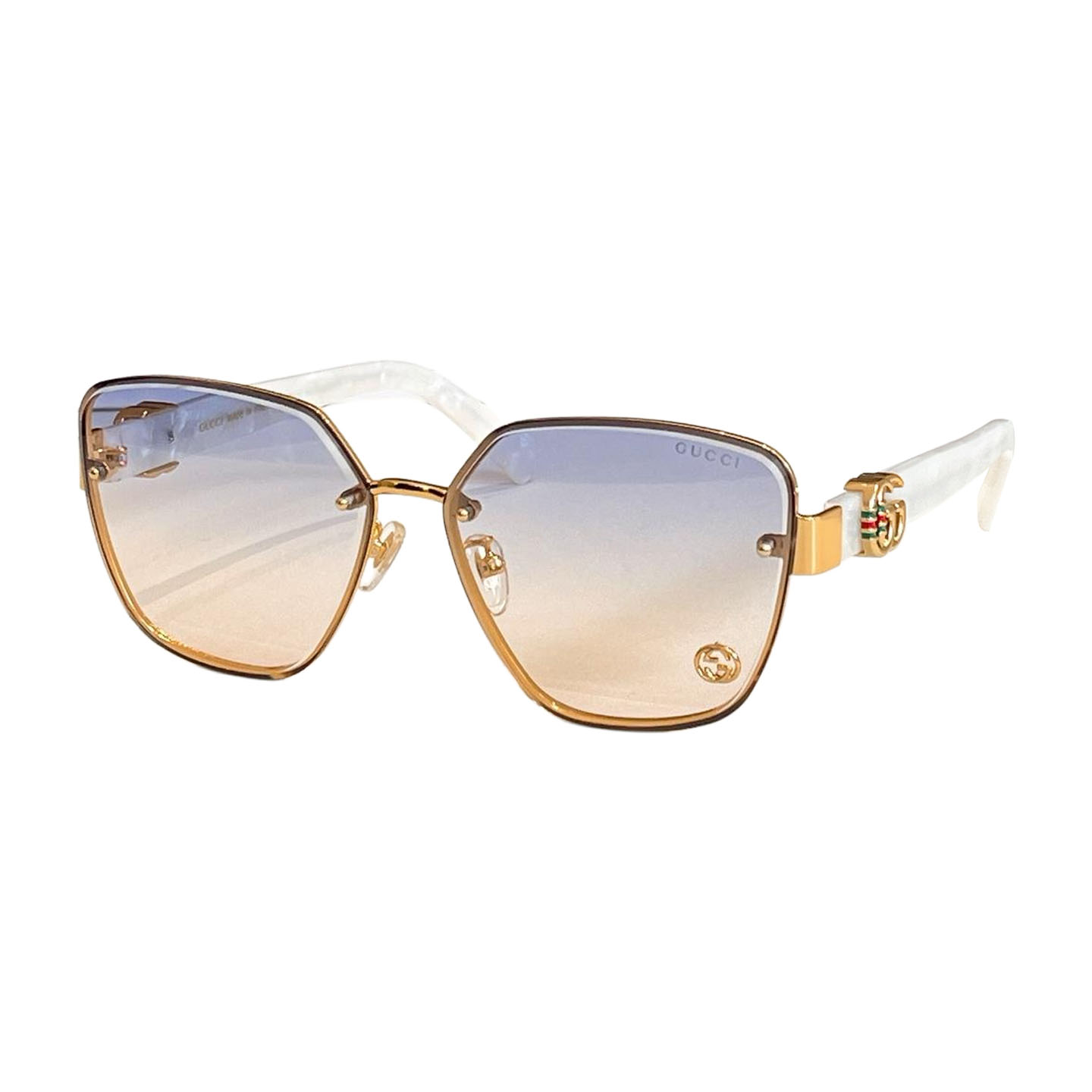 Gucci square frame glasses white/black gold/black brown/eggplant black/leopard/pink color Size 62口14-145