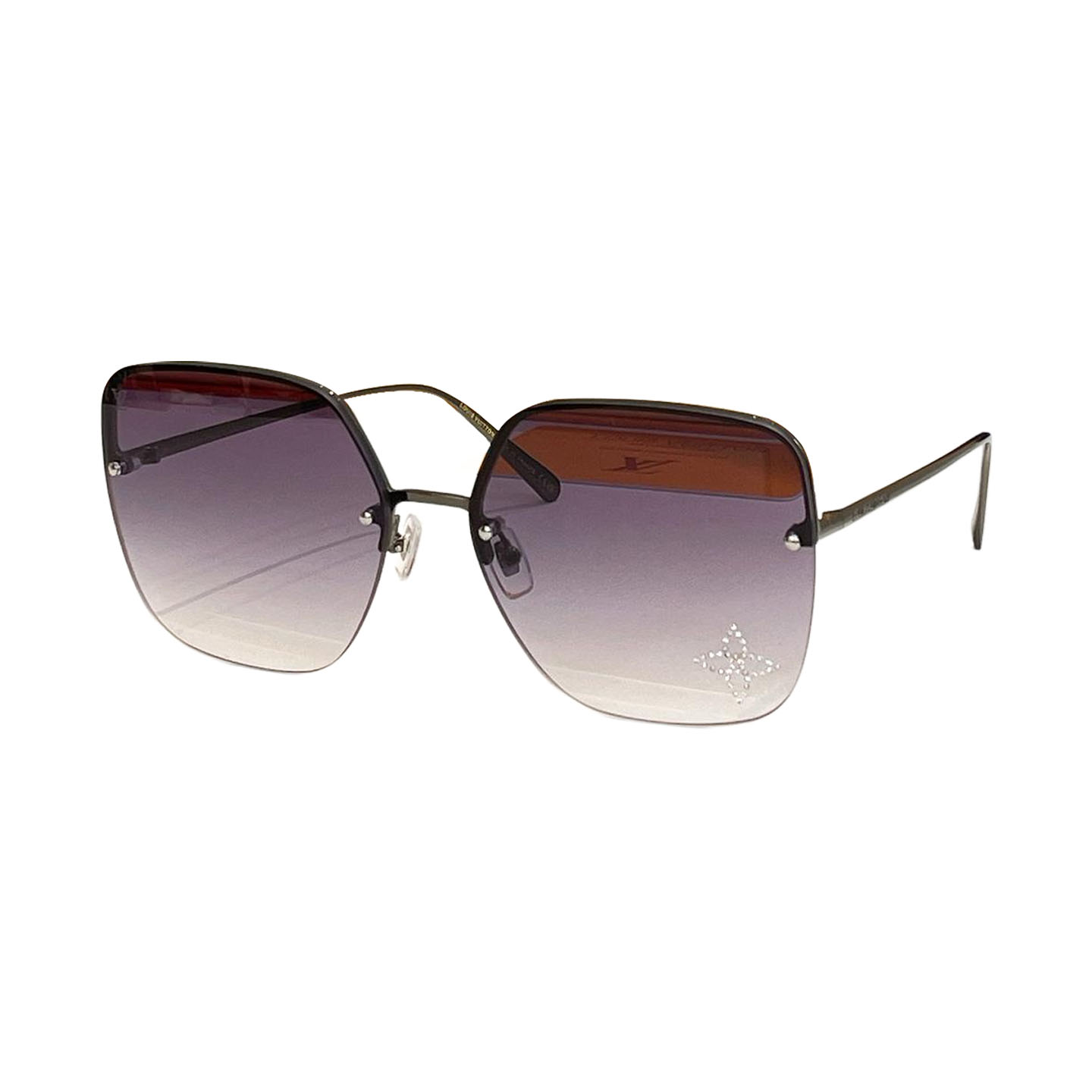 Louis Vuitton square frame glasses eggplant/red/brown/black/purple/blue orange color Size 63口17-142