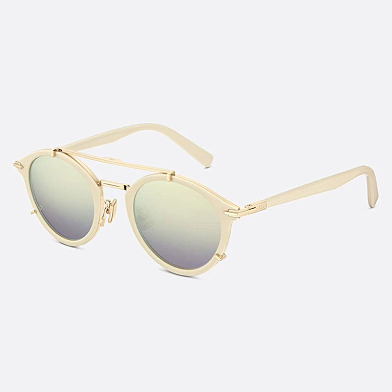 DIOR round frame glasses cream white/white black/black/blue/leopard-print orange color Size 50口23-145