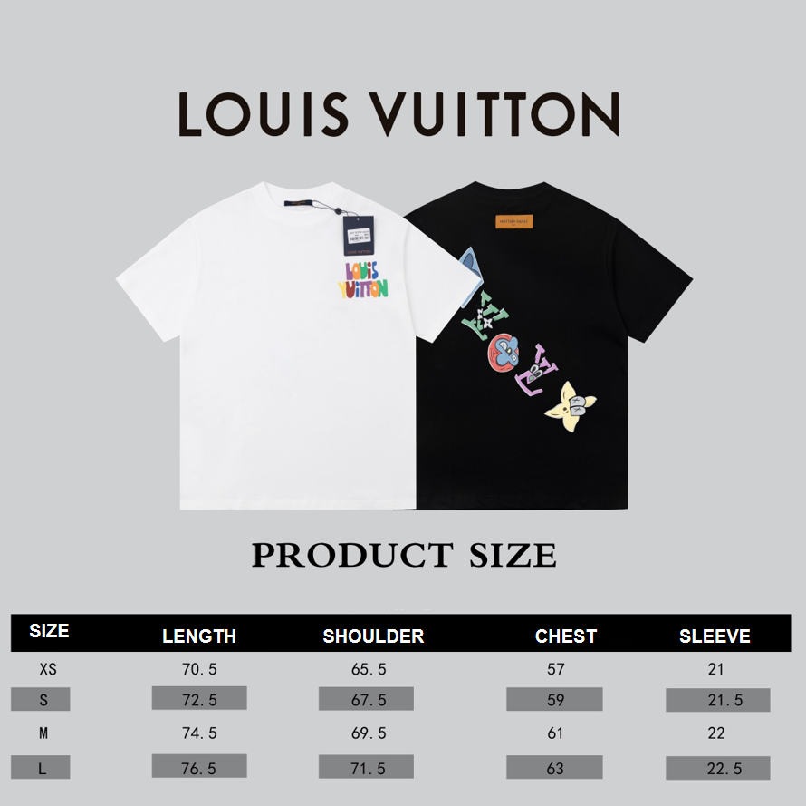 LV show limited to 23ss new blue presbyopia slogan letter logo print  T-shirt