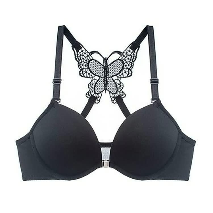 Front Button Beautiful Back Bra Young Girl Push-Up Small Breasts Adjustable Lace Bra