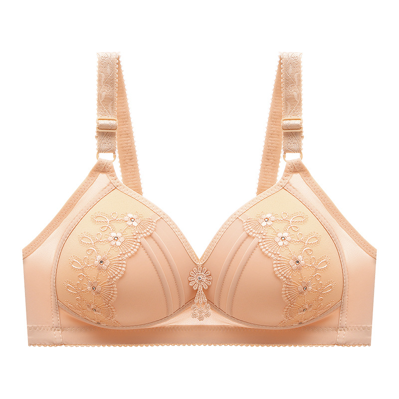 Women's Embroidered Wireless Bra Adjustable Shoulder Women's Bras