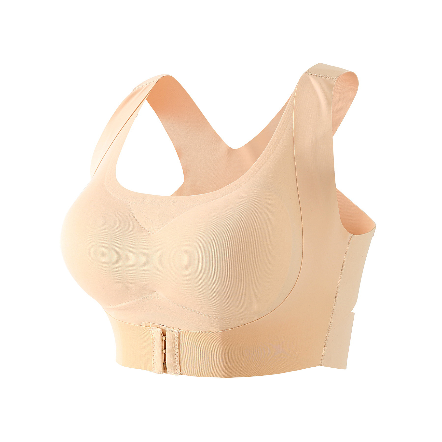 Women's Plus Size Front Buckle Bra Push Up Adjustable Wireless Bra