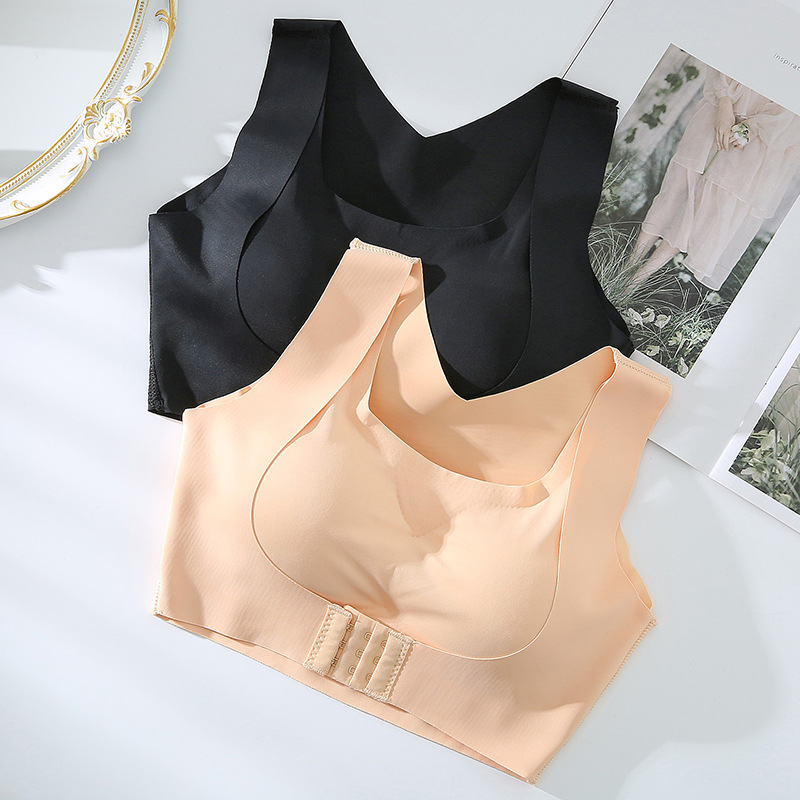 Women's Plus Size Front Buckle Bra Push Up Adjustable Wireless Bra