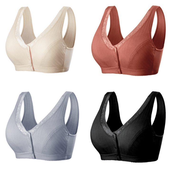 Plus Size Comfortable Front Button Bra