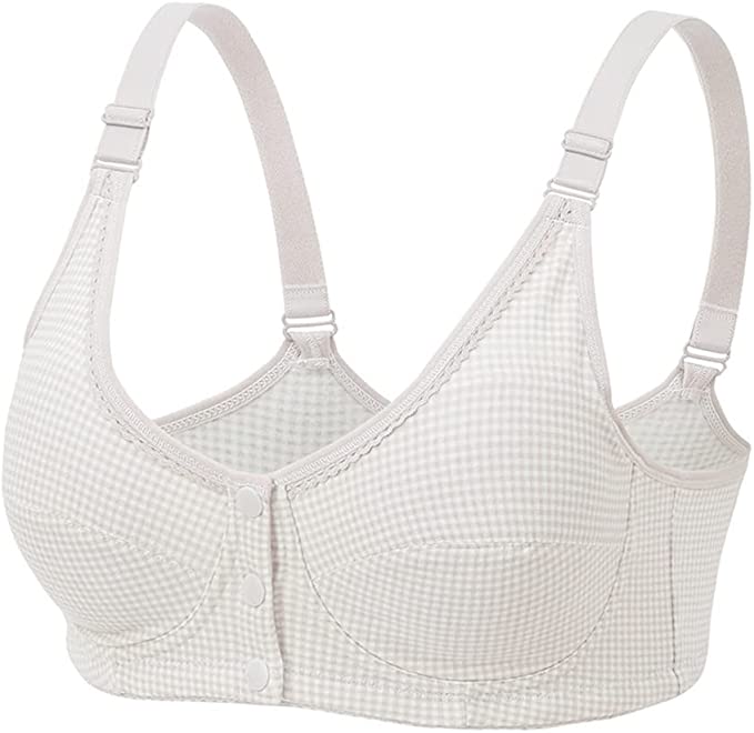 Womens Cotton Three Snaps Lace Snaps Bras
