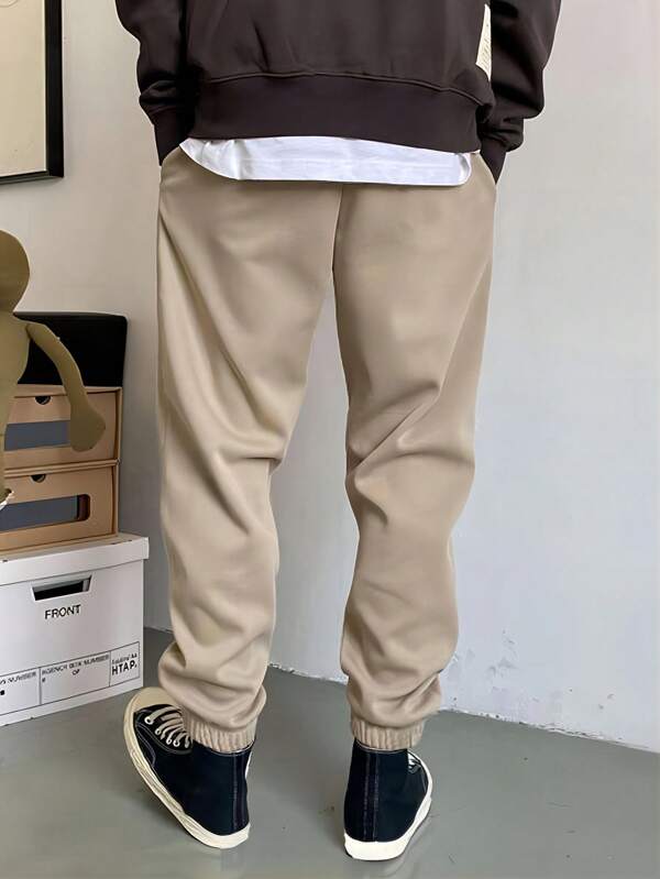 Men Letter Graphic Drawstring Waist Sweatpants