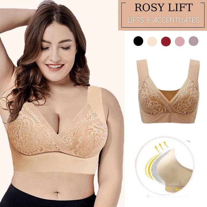 Plus Size Comfortable Extra Elastic Wireless Support Lace Bra