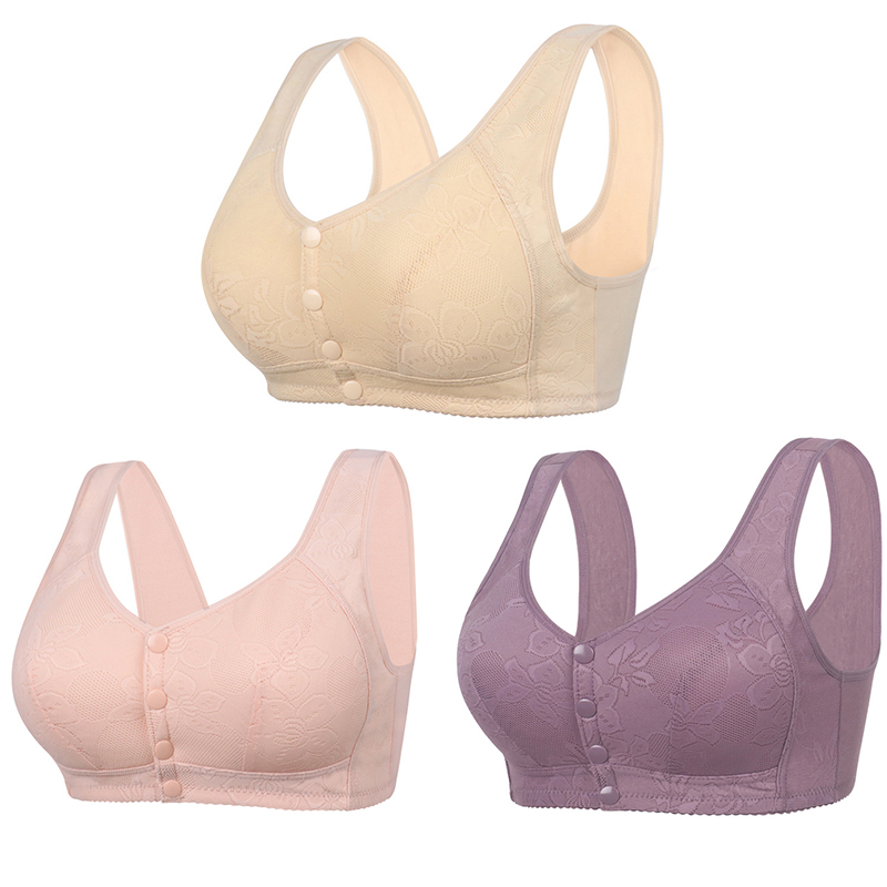 Women Large Size Unwired Wide Strap Tank Top New Jacquard Bra