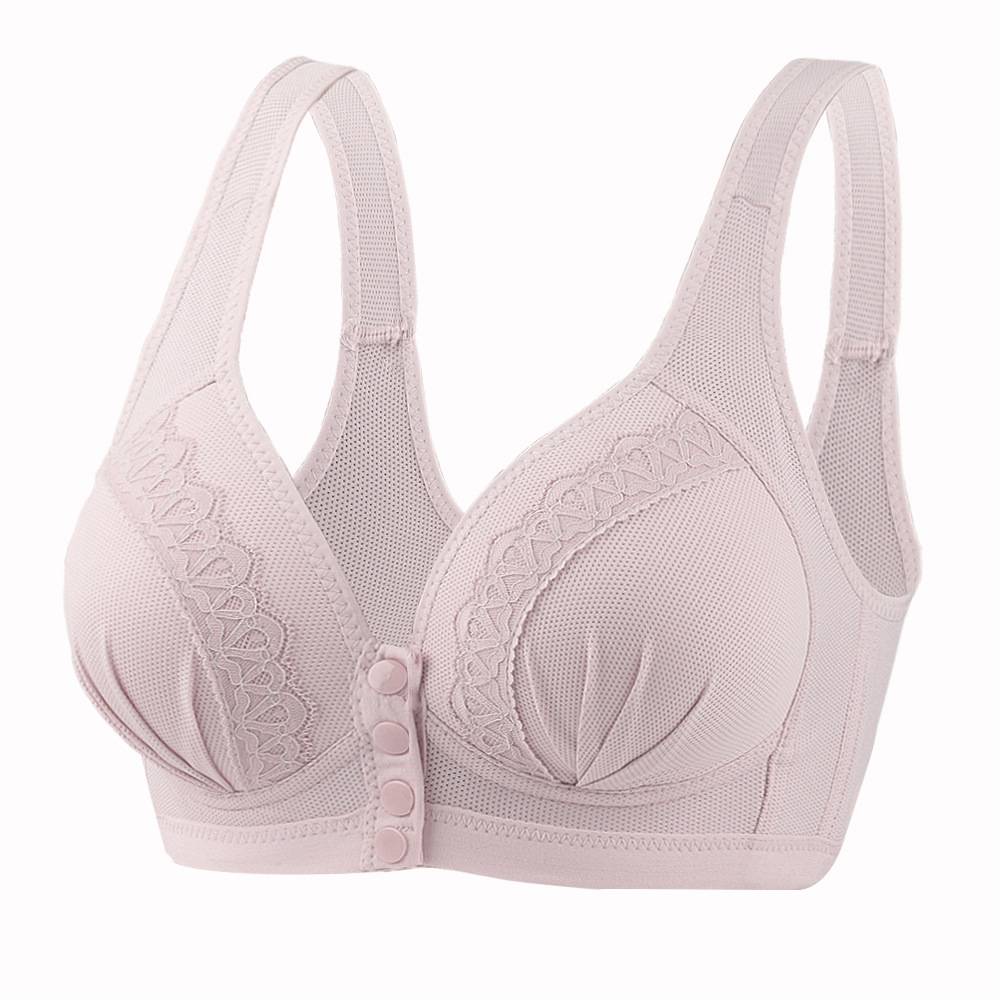 Front Button Bra Without Wire Bra Large Size Thin Women's Underwear