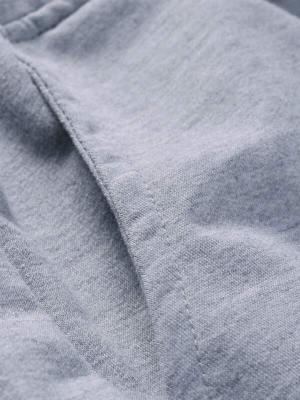 Men Letter Patched Drawstring Waist Sweatpants