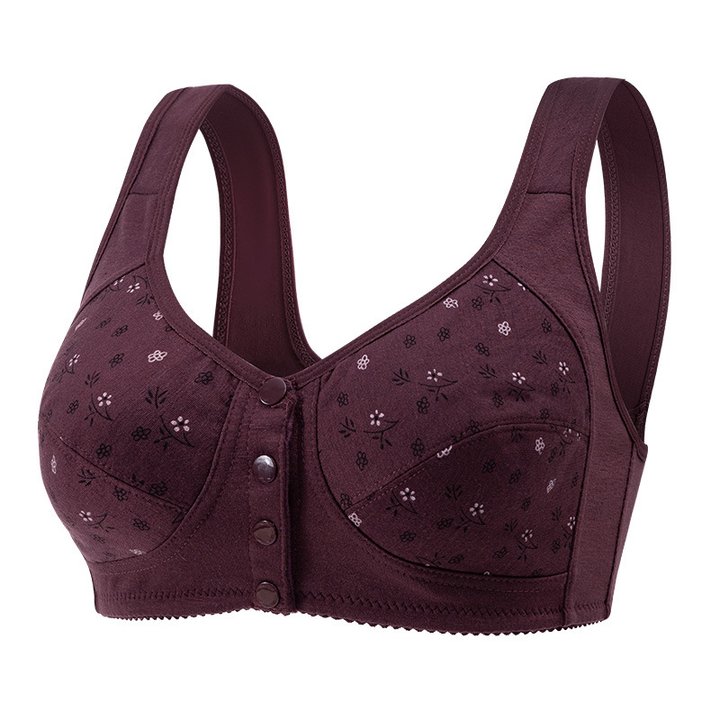 Wireless Front Button Cotton Plus Size Bra