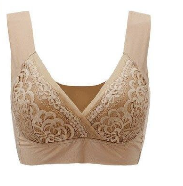 Plus Size Comfortable Extra Elastic Wireless Support Lace Bra
