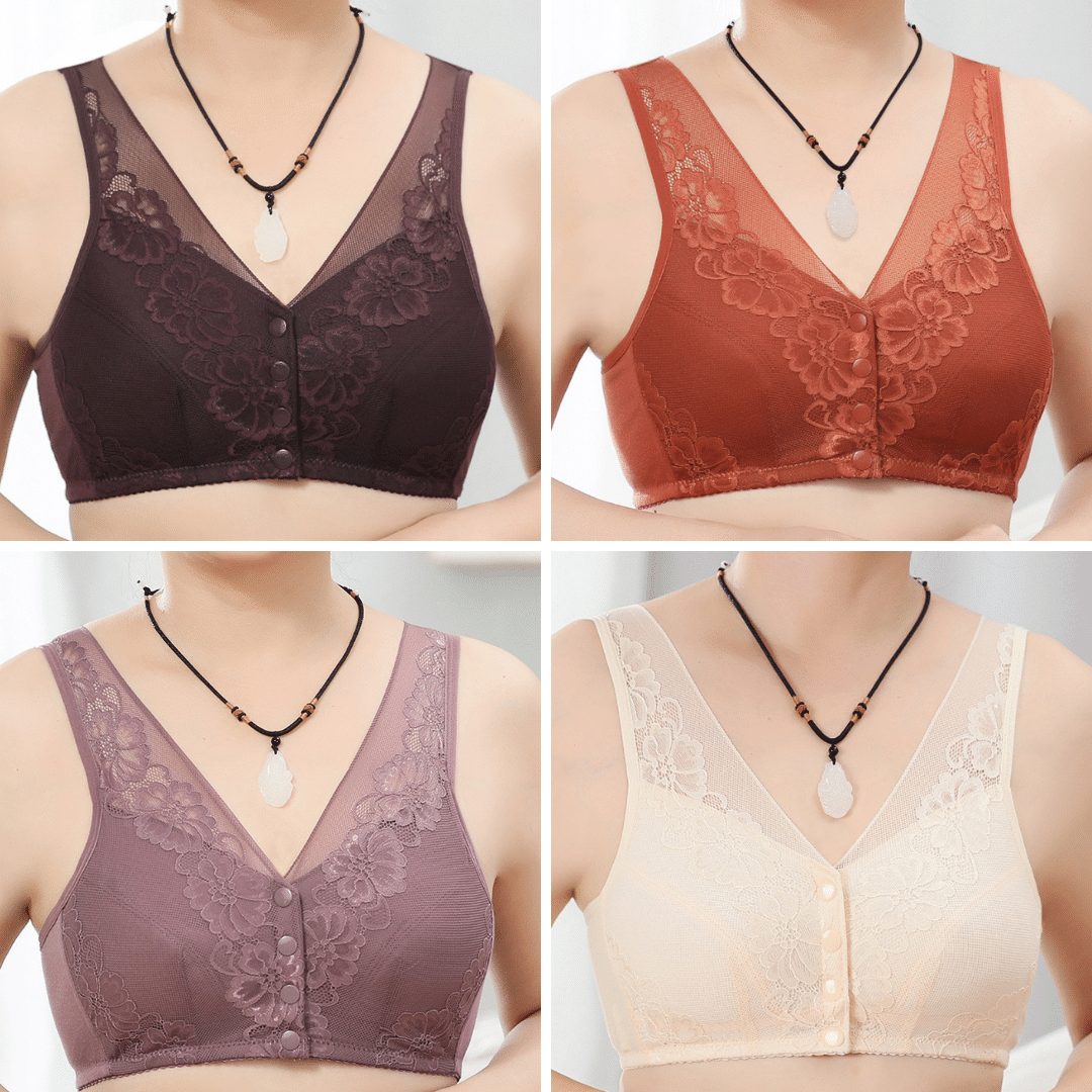 Lace Front Button Bras