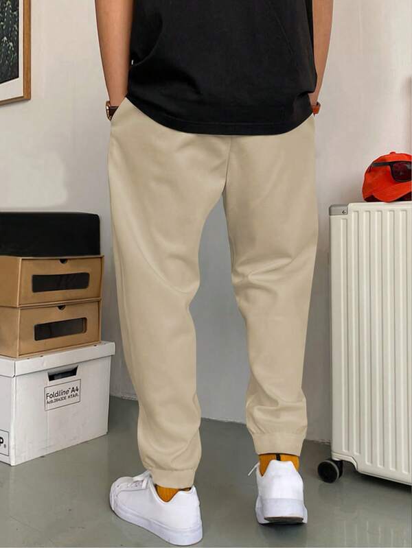 Men Letter Graphic Drawstring Waist Sweatpants